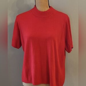 Norton McNaughton Xlarge red acrylic short sleeve pullover sweater